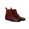 Boots - SHANNON Leather, Suede & Leather Soles Lace-Ups Eyelets + Hooks 