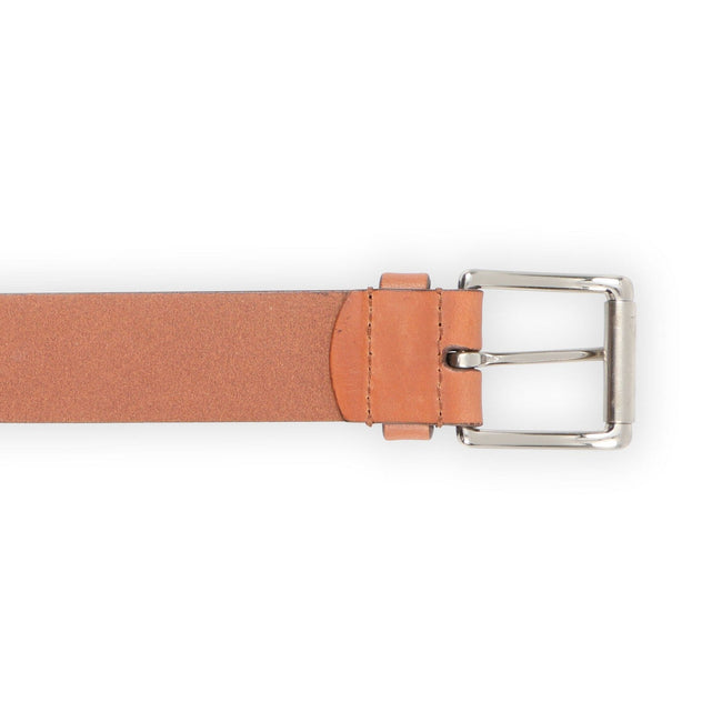 Belt - Smooth Leather Without Stitches Silver Buckle