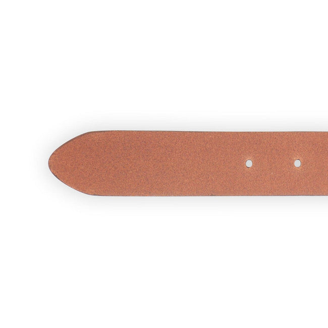 Belt - Smooth Leather Without Stitches Silver Buckle