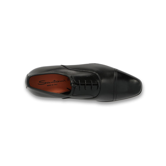VIAGGIO Laced Derbies in Black Strech Leather