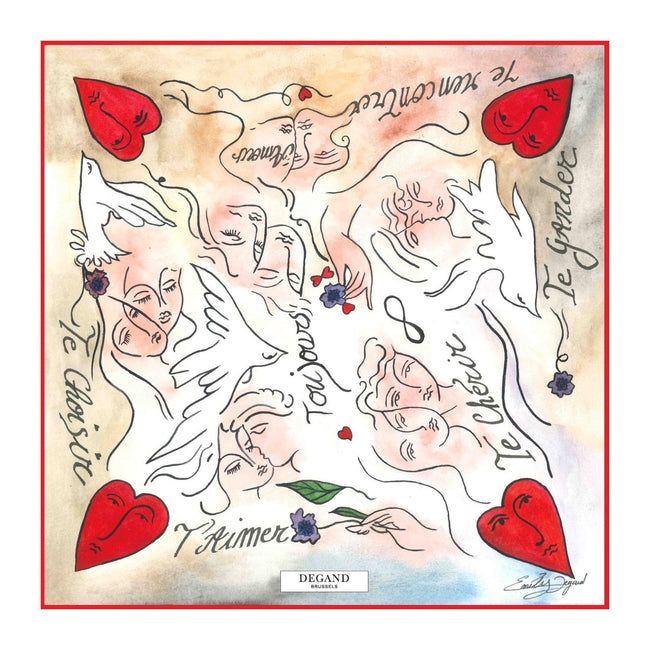 Pocket Square – TO LOVE Silk Limited Edition by Emily Degand