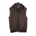 Gilet - Leather & Nylon Zipped + Hooded Sleeveless