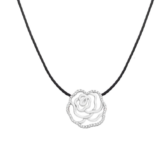 Thread Necklace - LA ROSE Rhodium Silver 
