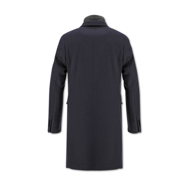 Dark Grey Cashmere Coat With Nylon Ulralight Bib