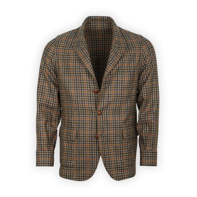 Jacket Bicolour Houndstooth Overcheck Wool And Cashmere