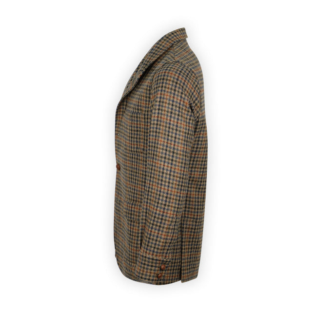 Jacket Bicolour Houndstooth Overcheck Wool And Cashmere