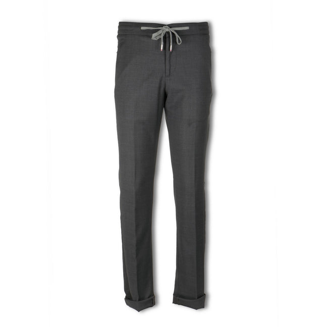 Pants - CARACCIOLO Cool Wool Elastic Waistband + Zip 
