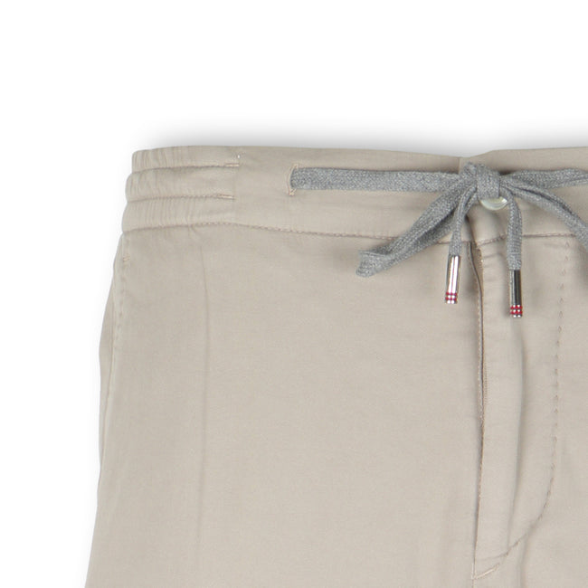 Pants -  CARACCIOLO Cotton & Silk Stretch Elastic Waistband + Zip 