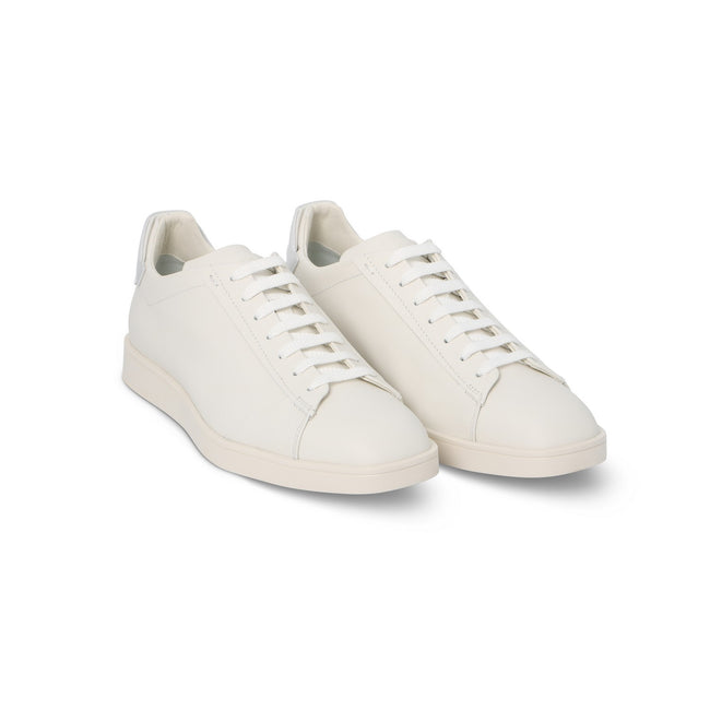 White And Light Grey Leather Sneakers