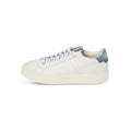 White And Grey-Blue Leather Sneakers