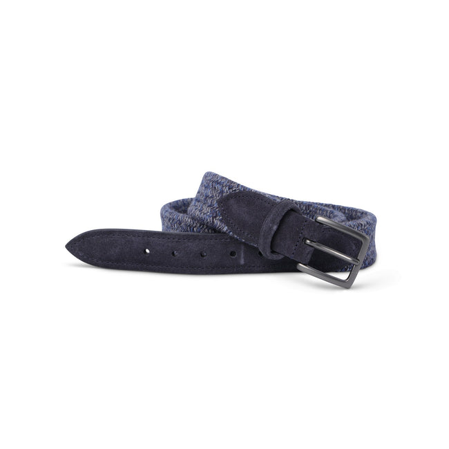  Belt - Woven With Suede Details Elastic
