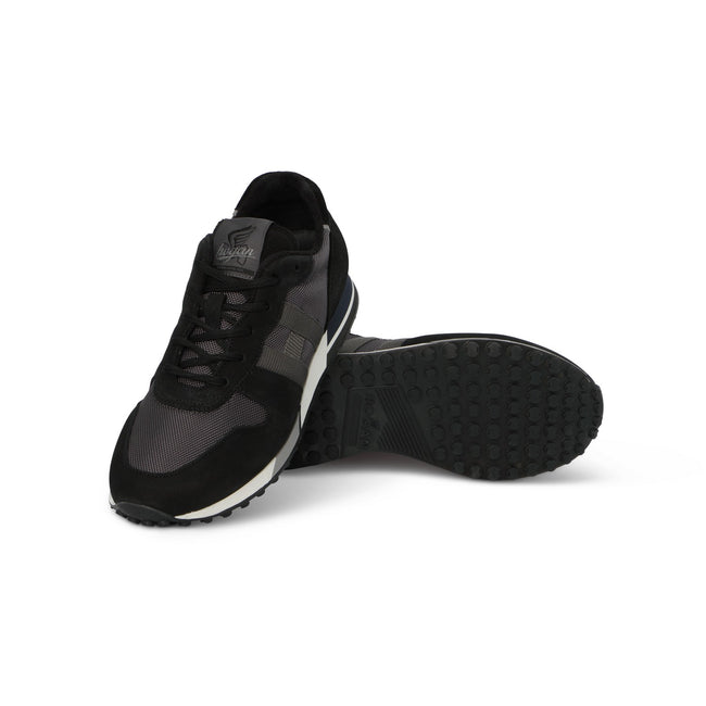Sneakers - H383 New Running Nubuck, Nylon & Tricolor Rubber Soles Lace-Ups