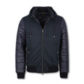 Bomber Jacket - Cotton, Wool & Polyester Stretch Removable Hood + Zipped