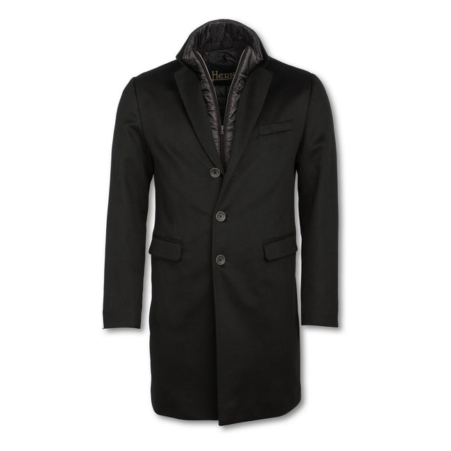 Double Coat - Cashmere Detachable Bib + Buttoned
