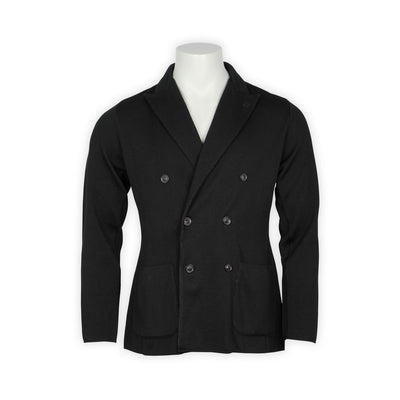 Double-Breasted Blazer - Merino Wool Knitted Finished Sleeves