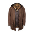 Double Coat - ANTONIUS Loden Wool Detachable Fur-Lined Bib + Hood