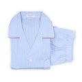 Pajamas - Striped With Piping Shirt Long Sleeves Buttoned + Pants Organic Cotton