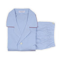 Pajamas - Plain With Piping Shirt Long Sleeves Buttoned + Pants Organic Cotton
