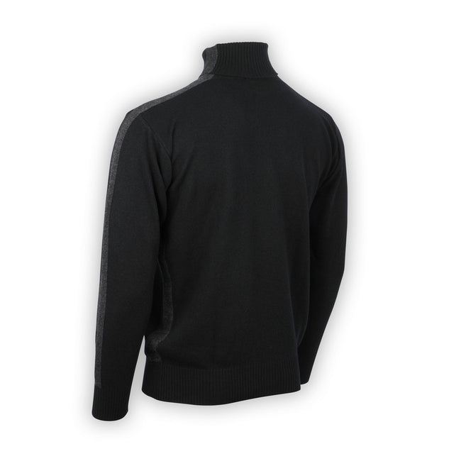 Pullover Bicolour Cashmere 1 Ply Turtle Neck With Lateral Stripes