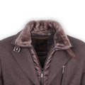 Double Coat - Wool, Polyester & Viscose, Detachable Bib + Fur Collar