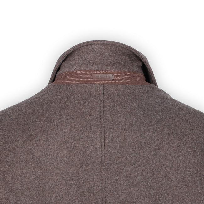 Double Coat - Wool, Polyester & Viscose, Detachable Bib + Fur Collar