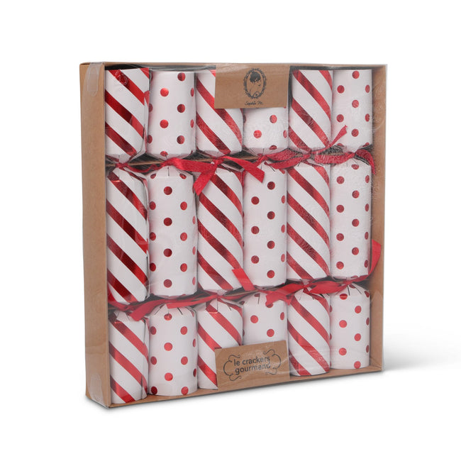 Christmas Crackers - Gourmand Striped & Dotted 6 Persons