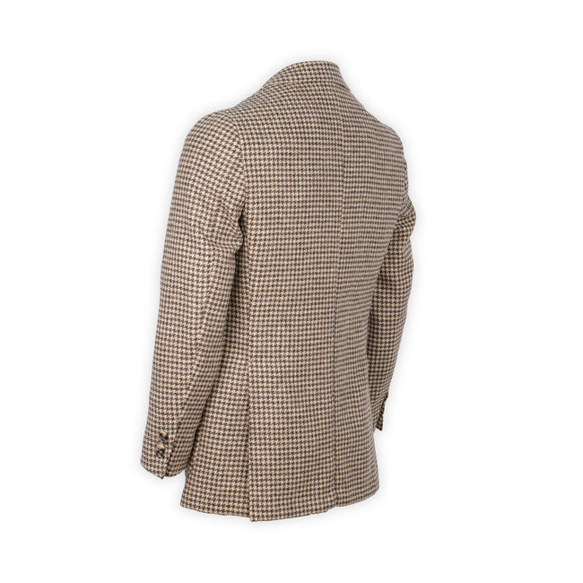 Blazer - Houndstooth Wool Tailored By Hand Finished Sleeves