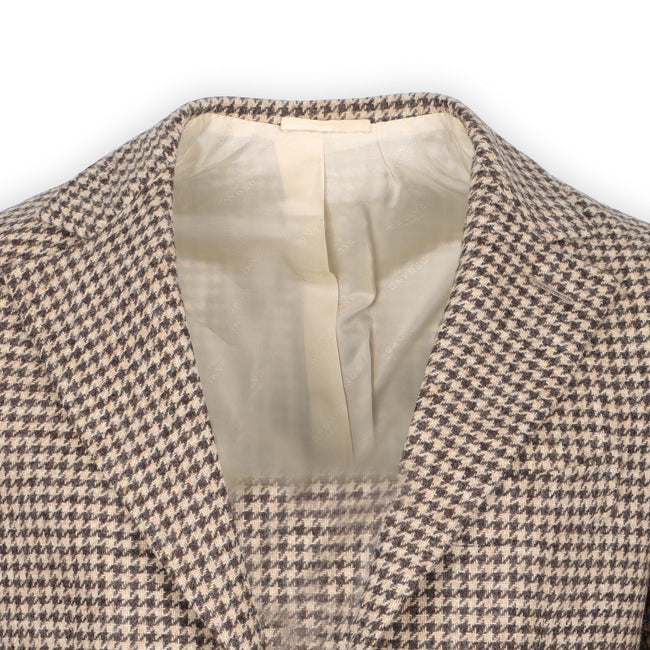 Blazer - Houndstooth Wool Tailored By Hand Finished Sleeves