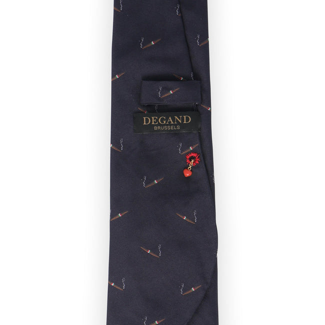 Tie Plain Colour Embroidered Patterns Silk With Pocket And Lucky Charm Red Heart 