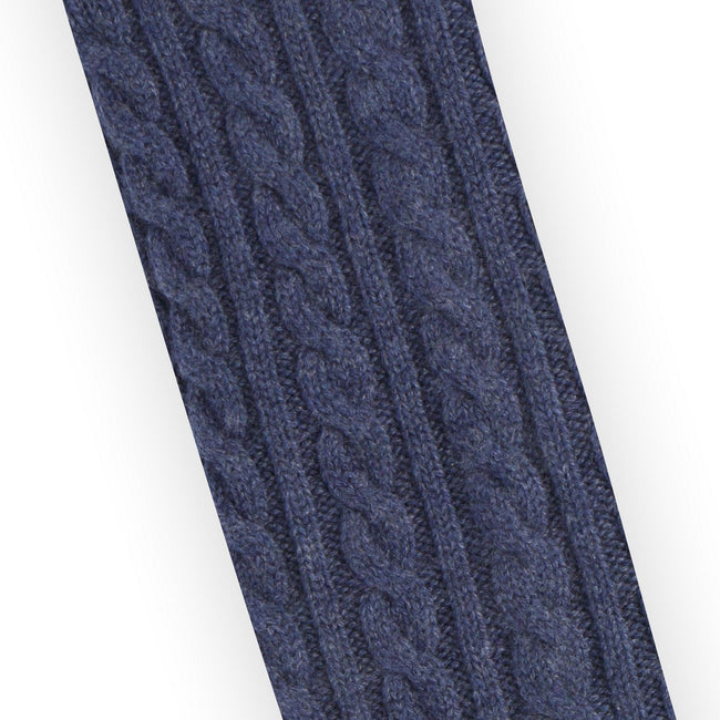Socks - Cable Knit Cashmere & Cotton Long 