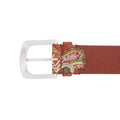 Belt Natural Leather Embroidered Coloured Drawings 