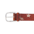 Belt - Natural Leather Embroidered Coloured Drawings 