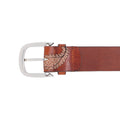 Belt - Natural Leather Embroidered Coloured Drawings 