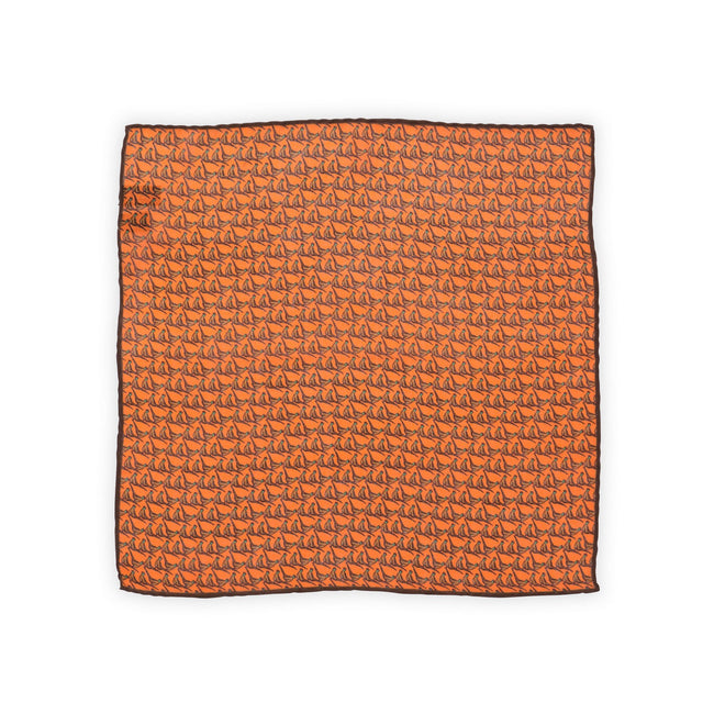 Pocket Square Colored Pheseant Patterns Wool And Cashmere