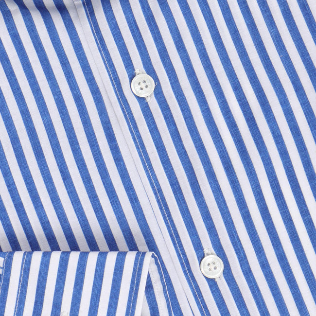 Shirt - Striped Cotton Stretch Single Cuff 