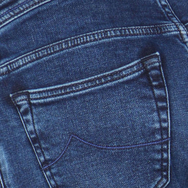 Jeans - BARD Jersey Cotton & Polyester Stretch Royal Blue Patch