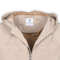 Jacket - Suede & Cotton Mesh Hooded + Zipped 