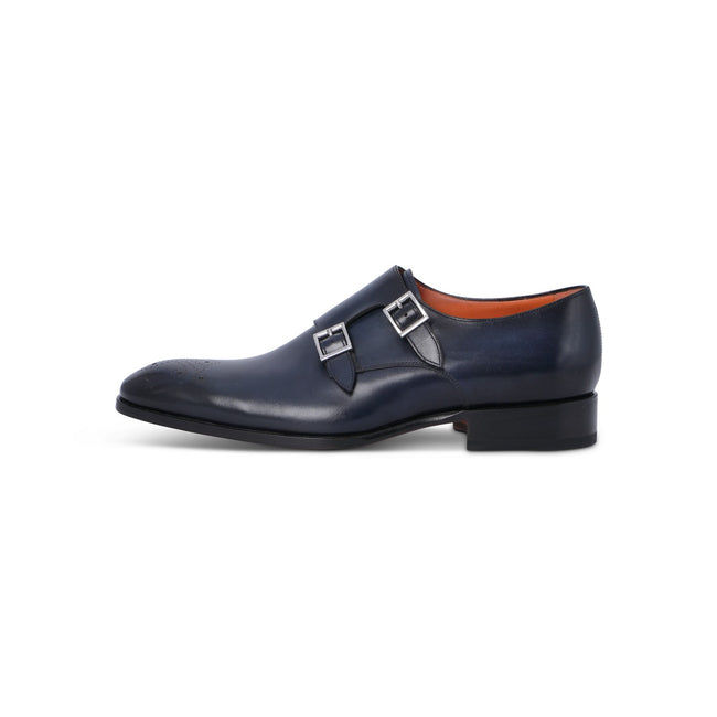 Double Monks - Patinated Leather & Leather Soles + Medallion
