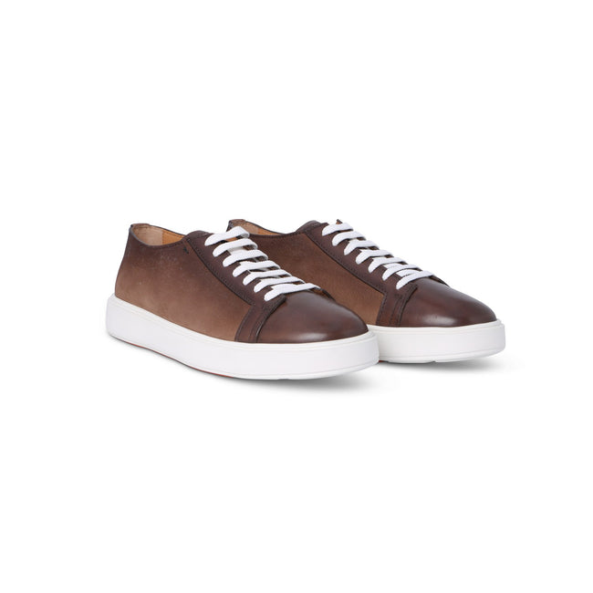 Sneakers - NEW CLEANIC Patinated Leather, Nubuck & Rubber Soles Lace-Ups