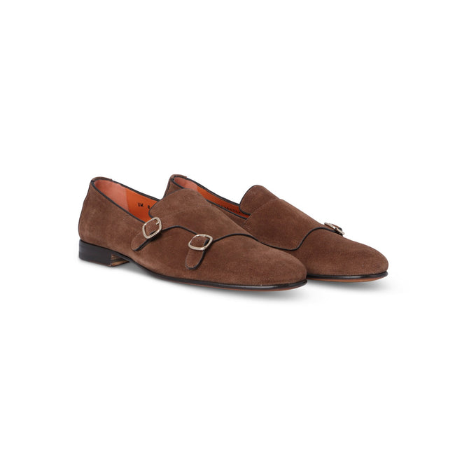 Loafers - Double Buckle Suede & Leather Soles