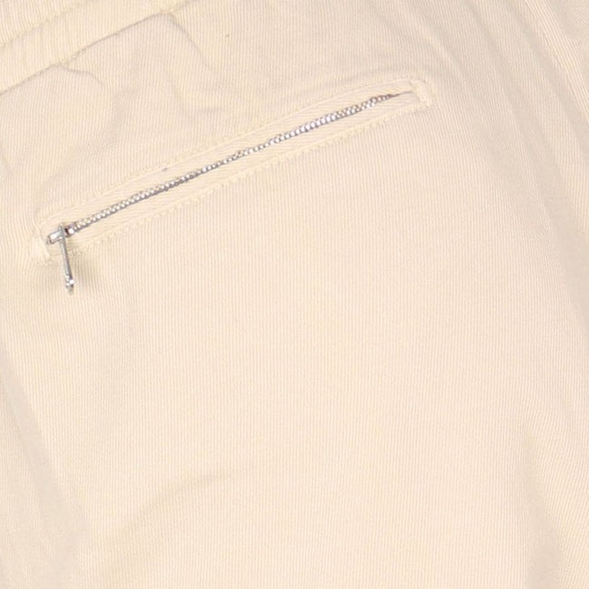 Pants -  CARACCIOLO Drill Cotton, Silk & Cashmere Stretch Elastic Waistband + Zip 