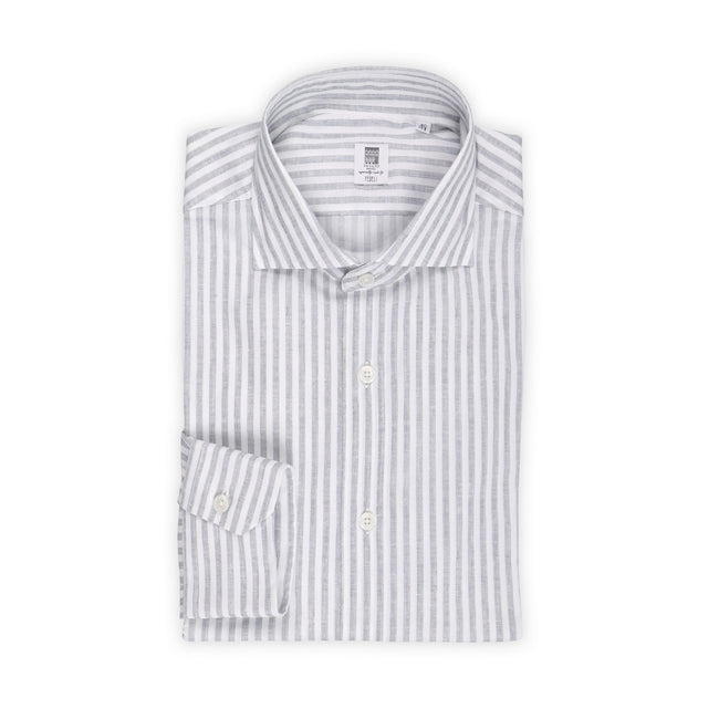 Shirt - Striped Cotton Stretch Single Cuff 