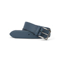 Belt - Grained Genuine Calf Leather Silver Buckle 