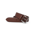 Belt - Grained Genuine Calf Leather Silver Buckle 