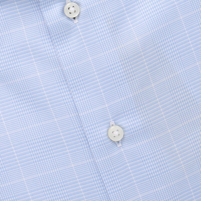 Shirt - Prince Of Wales Print Cotton Single Cuff 