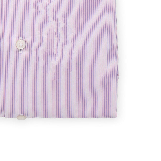 Shirt - Double Lines Print Cotton Single Cuff 