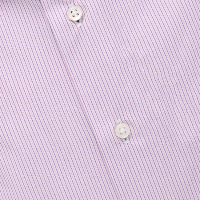Shirt - Double Lines Print Cotton Single Cuff 