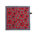 Pocket Square - Double-Face Mosaic Indian Elephants & Paisley Printed Silk 