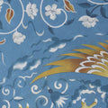 Scarf - Dragon Phoenix Flowers Printed Cotton & Silk 