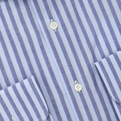 Shirt - Striped Cotton & Linen Single Cuff